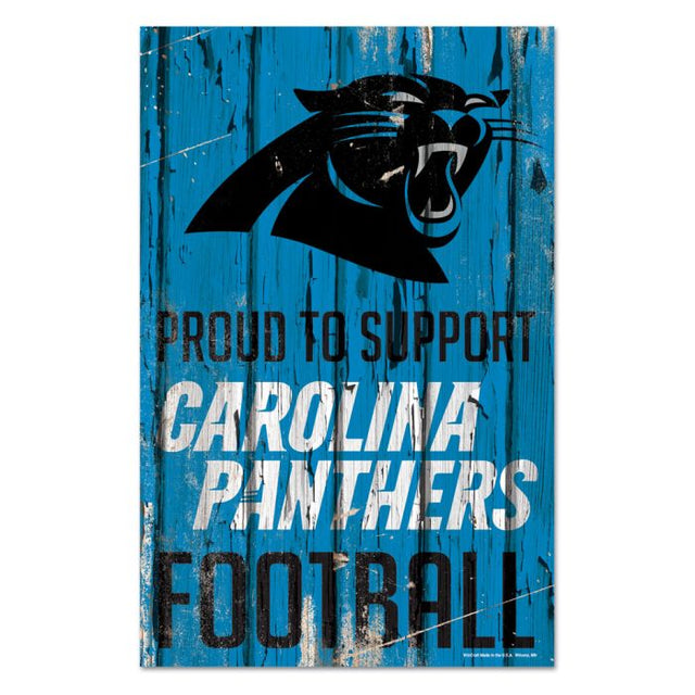 Carolina Panthers Wood Sign 11" x 17" 1/4" thick