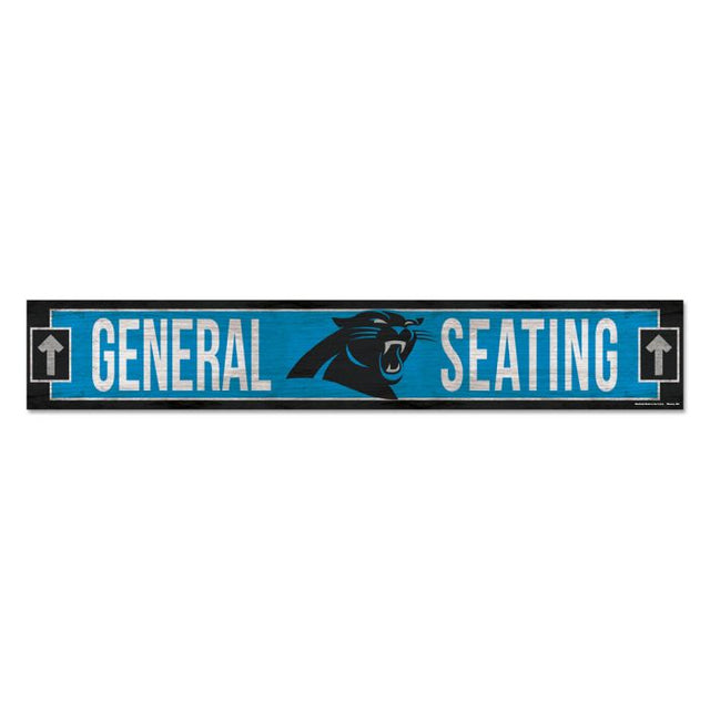 Letrero de madera de los Carolina Panthers, 6" x 36", 3/8" de grosor