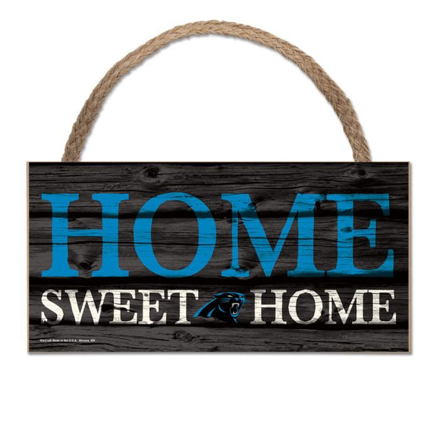 Carolina Panthers Wood Sign w/Rope 5" x 10"