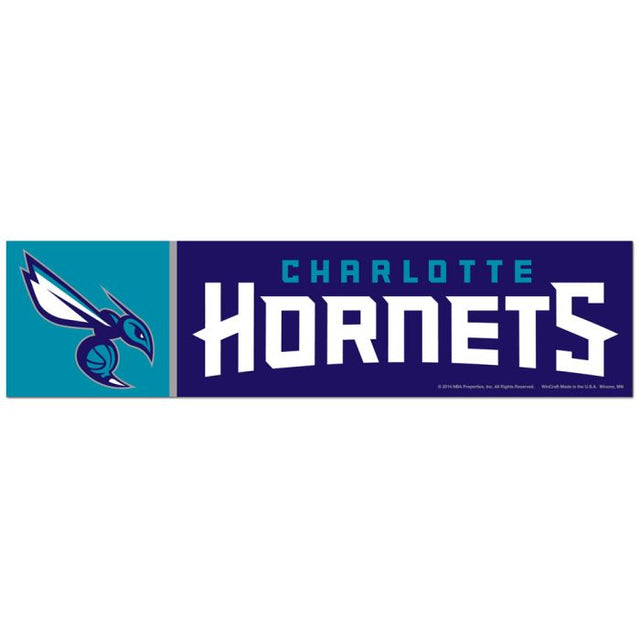 Tira de parachoques de los Charlotte Hornets de 3" x 12"