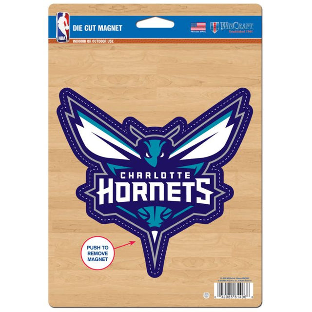 Imán troquelado con el logotipo de los Charlotte Hornets, 6,25" x 9"