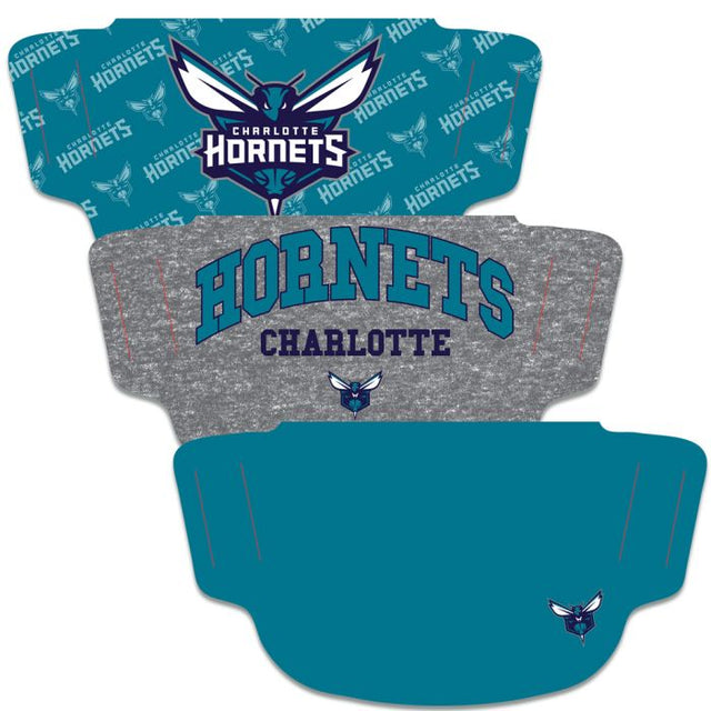 Paquete de 3 mascarillas para fanáticos de los Charlotte Hornets
