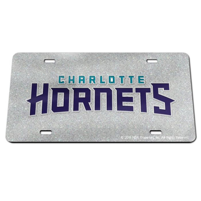 Placa de matrícula especial de acrílico con brillo de los Charlotte Hornets