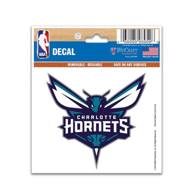 Calcomanía multiusos de los Charlotte Hornets de 3" x 4"