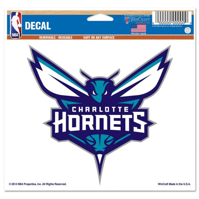 Calcomanía multiusos de los Charlotte Hornets, fondo transparente, 5" x 6"