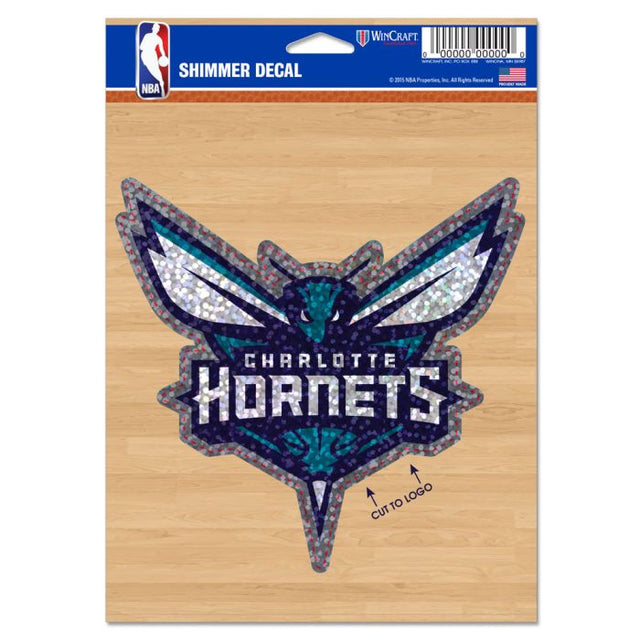Calcomanías brillantes de los Charlotte Hornets de 5" x 7"