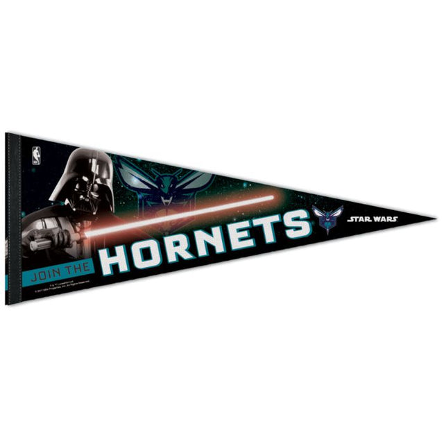 Banderín premium de Star Wars de Charlotte Hornets, 12 x 30 pulgadas