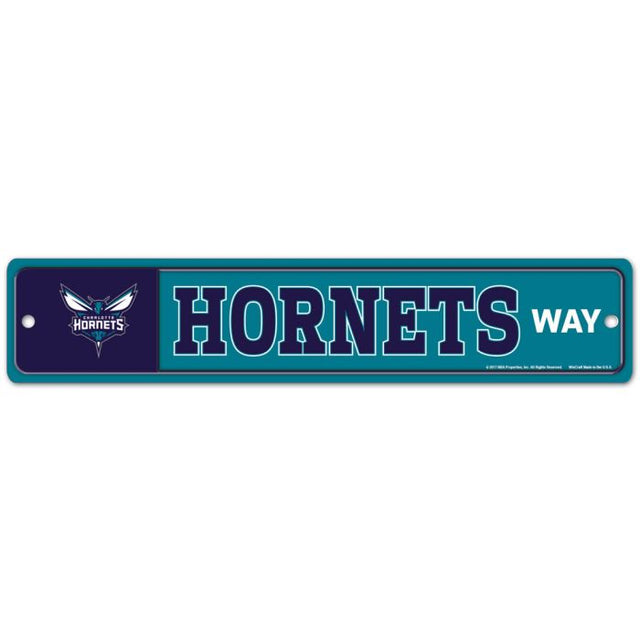 Letrero de calle/zona de los Charlotte Hornets de 3,75" x 19"