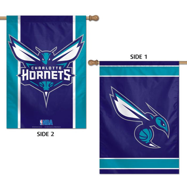 Bandera vertical de los Charlotte Hornets de 2 lados, 28" x 40"