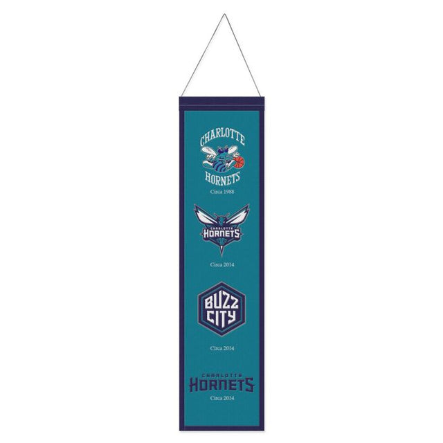 Bandera de lana de los Charlotte Hornets de 20 x 81 cm