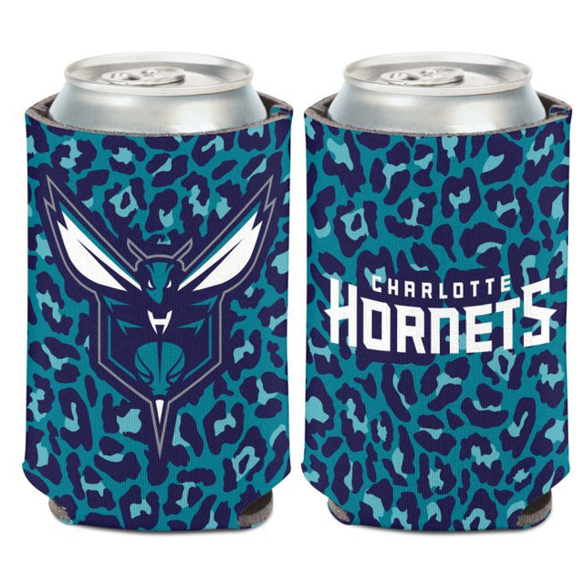 Enfriador de lata con estampado de leopardo de los Charlotte Hornets, 12 oz.