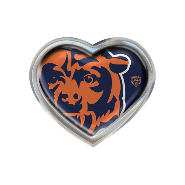 Chicago Bears MEGA Chrome Metal Domed Emblem HEART