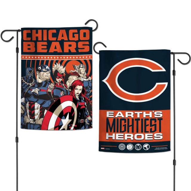 Chicago Bears / Marvel (C) 2021 Marvel Garden Flags 2 sided 12.5" x 18"