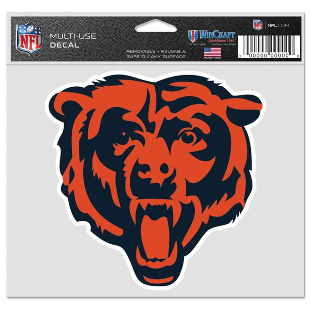 Chicago Bears Multi-Use Decal -Clear Bckrgd 5" x 6"