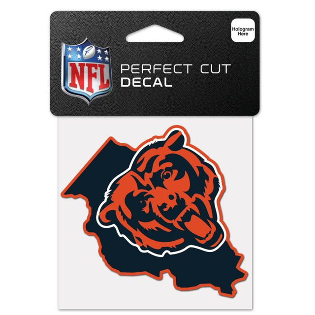 Chicago Bears State Shaped Perfect Cut Color Decal 4" x 4"