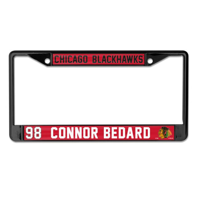 Marco de licencia de Chicago Blackhawks, talla pequeña, estampado de Connor Bedard