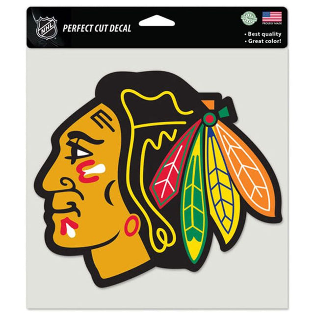 Calcomanía de color de corte perfecto de Chicago Blackhawks de 8" x 8"