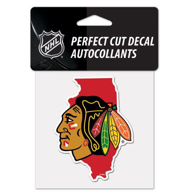Chicago Blackhawks STATE Perfect Cut Color Decal 4" x 4"