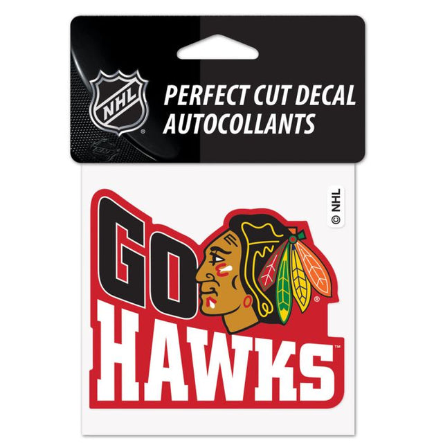 Chicago Blackhawks Slogan Perfect Cut Color Decal 4" x 4"