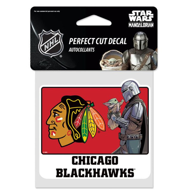 Chicago Blackhawks / Star Wars Mandalorian Perfect Cut Color Decal 4" x 4"