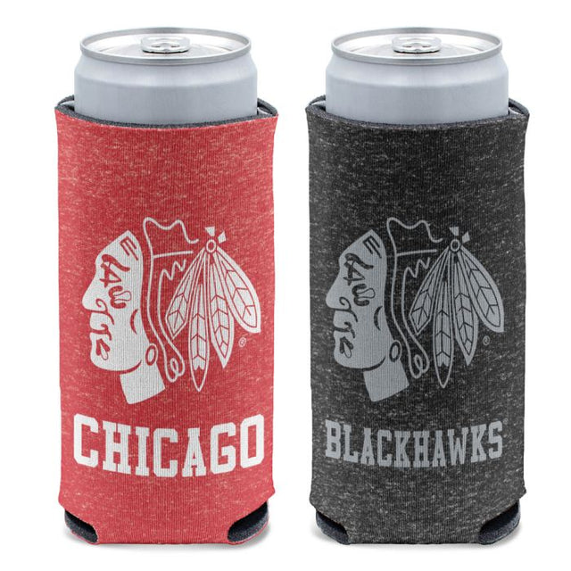 Chicago Blackhawks colored heather 12 oz Slim Can Cooler