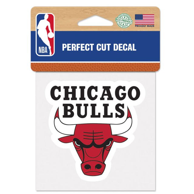 Calcomanía de color de corte perfecto de los Chicago Bulls de 4" x 4"
