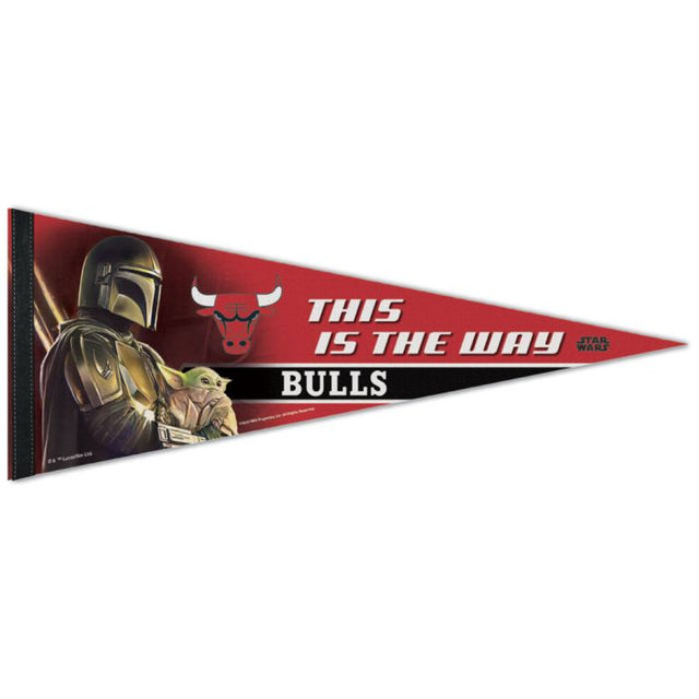 Banderín premium de los Chicago Bulls y Star Wars Mandalorian de 30 x 76 cm