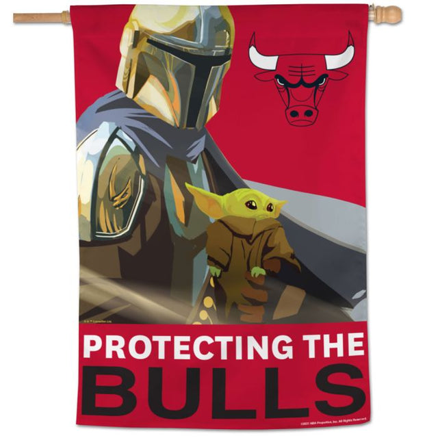 Bandera vertical de los Chicago Bulls y el mandaloriano de Star Wars, 28" x 40"
