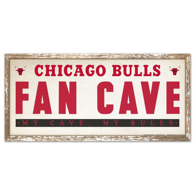 Letrero de madera de los Chicago Bulls de 8" x 17"