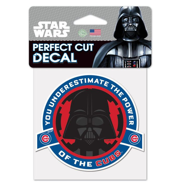Calcomanía de color de corte perfecto de Darth Vader de Star Wars / Chicago Cubs de 4" x 4"