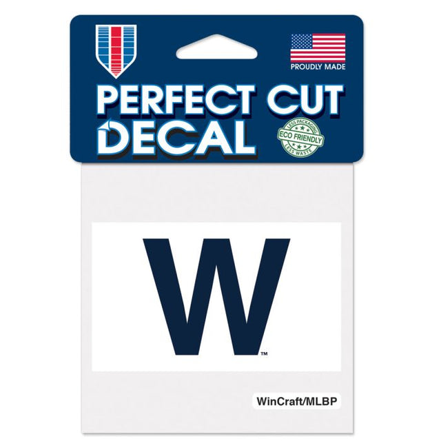 Calcomanía de color de corte perfecto con la letra "W" de los Chicago Cubs, 4" x 4"