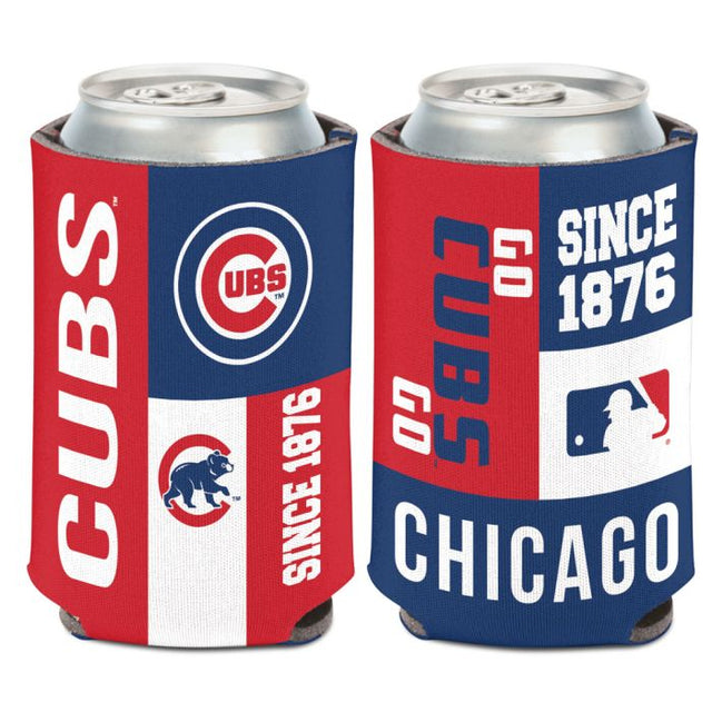 Enfriador de latas con bloques de colores de los Chicago Cubs, 12 oz.