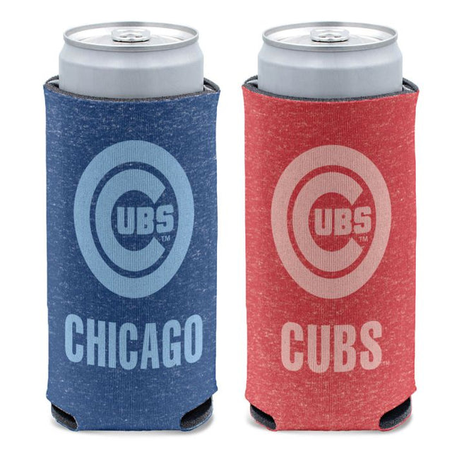 Enfriador de latas delgado de 12 oz con estampado de los Chicago Cubs en color jaspeado