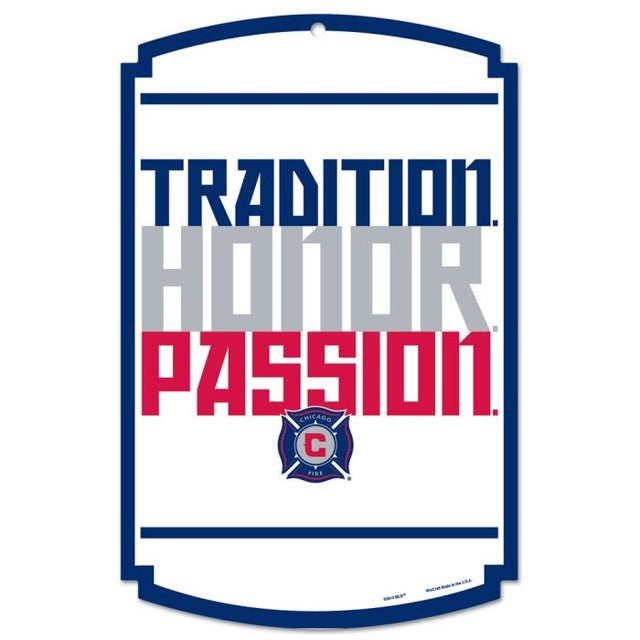 Chicago Fire Wood Sign 11" x 17" 1/4" thick