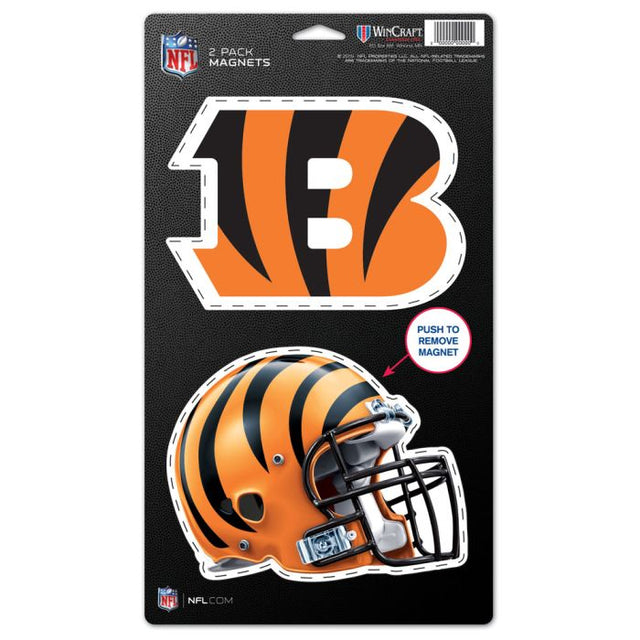 Paquete de 2 imanes de los Cincinnati Bengals de 5" x 9"