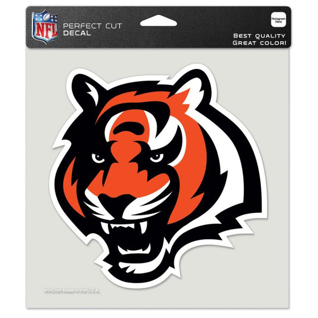 Calcomanía de color de corte perfecto de segundo diseño de Cincinnati Bengals de 8" x 8"