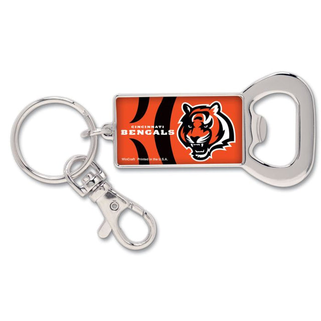 Llavero con abrebotellas de los Cincinnati Bengals en forma de rectángulo