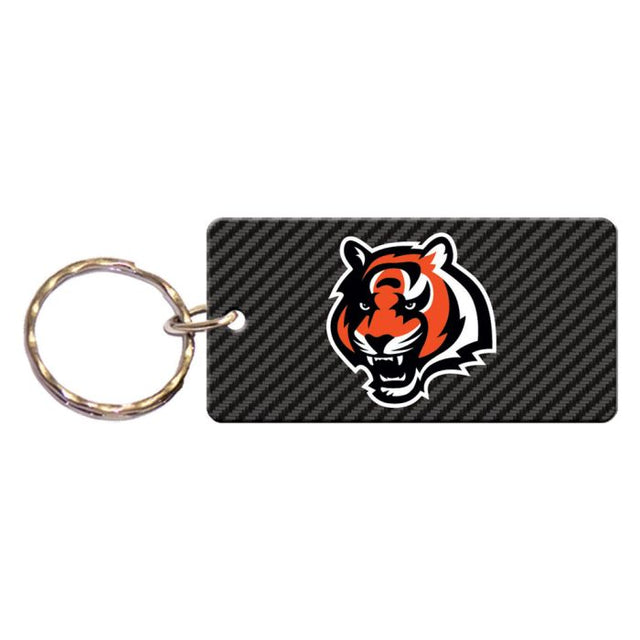 Llavero rectangular de carbono de Cincinnati Bengals