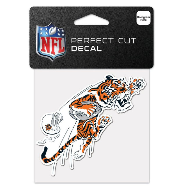 Calcomanía de color de corte perfecto con el logotipo clásico de Cincinnati Bengals, 4" x 4"