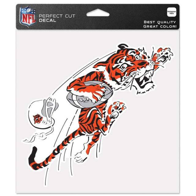 Calcomanía de color de corte perfecto retro con logotipo clásico de Cincinnati Bengals, 8" x 8"