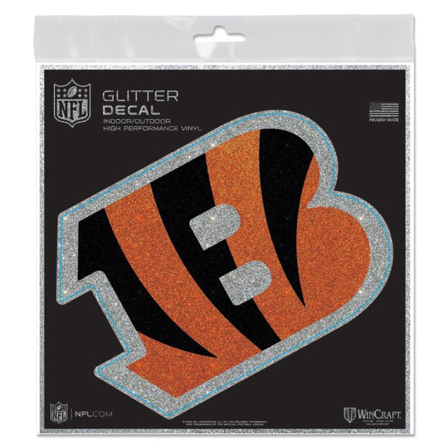 Cincinnati Bengals Decal Glitter 6" x 6"