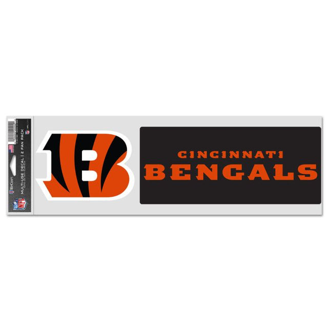 Calcomanías para fanáticos de los Cincinnati Bengals de 3,75" x 12"