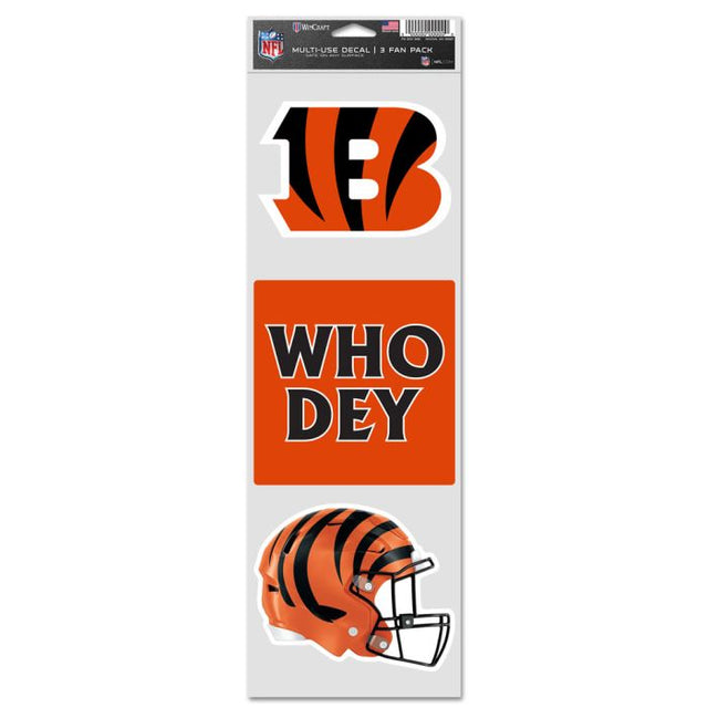 Calcomanías para fanáticos de los Cincinnati Bengals de 3,75" x 12"