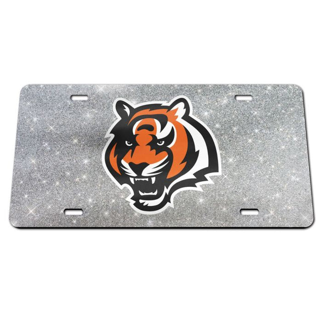 Cincinnati Bengals GLITTER BACKGROUND Acrylic Classic License Plates