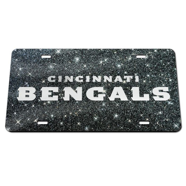 Cincinnati Bengals GLITTER BACKGROUND Acrylic Classic License Plates