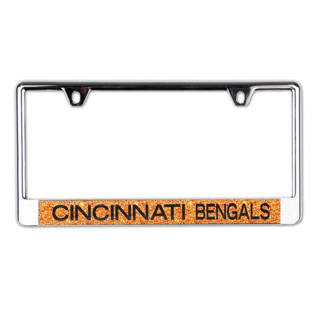 Cincinnati Bengals GLITTER BACKGROUND Lic Plate Frame B/O Printed
