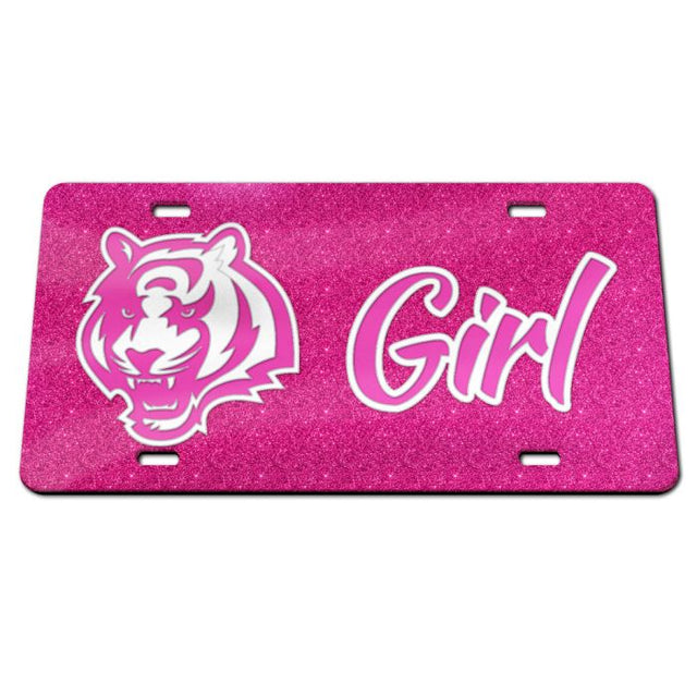 Cincinnati Bengals GLITTER BACKGROUND Specialty Acrylic License Plate