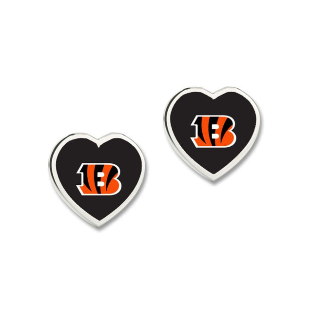 Pendientes con corazón en 3D de los Cincinnati Bengals HEART POST