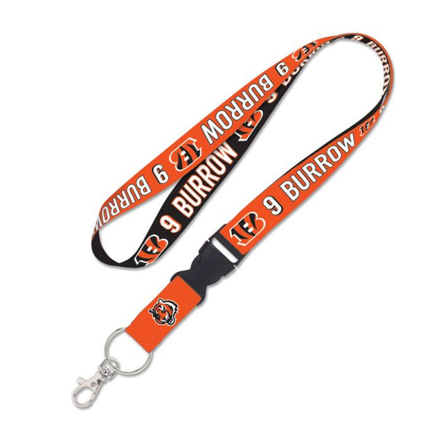 Cordón de los Cincinnati Bengals con hebilla desmontable de 1 pulgada Joe Burrow