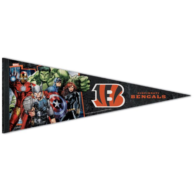 Banderín premium de Marvel de Cincinnati Bengals/Marvel (C) 2021 de 12" x 30"